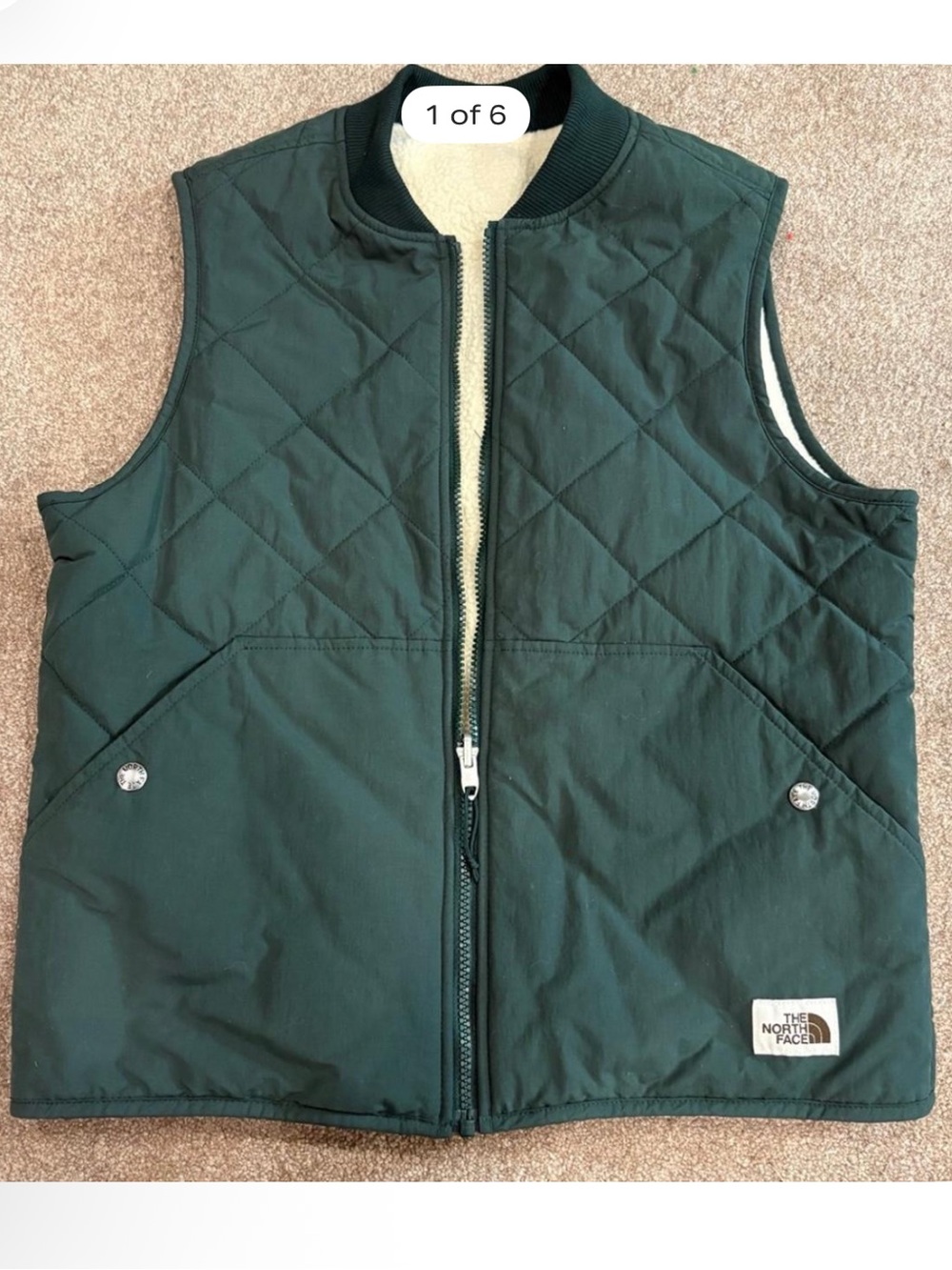 The North Face Deep Green Quilted Kids Vest